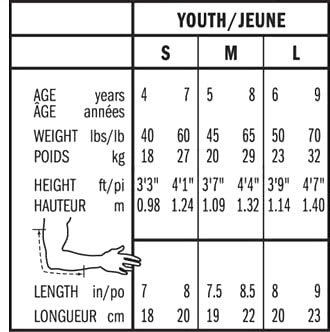 Bauer Youth Elbow Pad Sizing, Bauer Youth Elbow Pad Size Chart