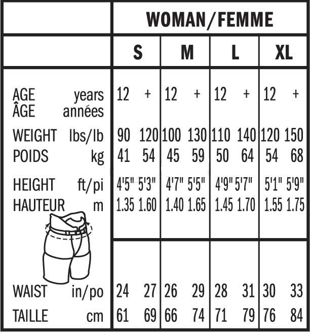 Bauer Vapor Pants Size Chart