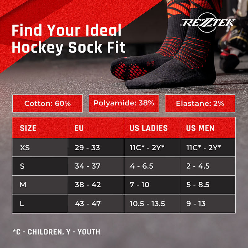 Rezztek Socks Sizing Chart
