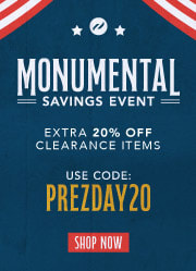 Prez Day Sale - Save 20% On Clearance